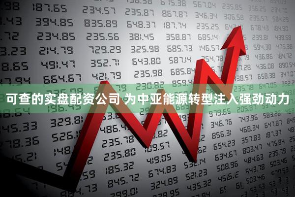 可查的实盘配资公司 为中亚能源转型注入强劲动力