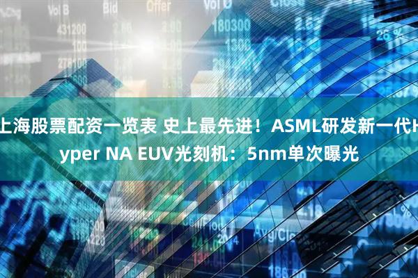 上海股票配资一览表 史上最先进!ASML研发新一代Hyper NA EUV光刻机:5nm单次曝光